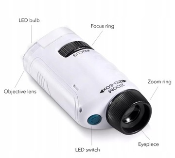 Карманный мини-микроскоп Zoom 60 и 120