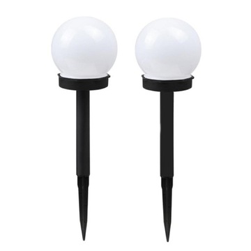 Lampa solarna ogrodowa biała kula lampy LED 2 szt