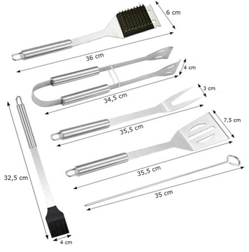 НАБОР АКСЕССУАРОВ ДЛЯ ГРИЛЯ НАБОР ЩИПЦОВ ПОСУДА НЕРЖАВЕЮЩАЯ СТАЛЬ КЕЙС 9в1