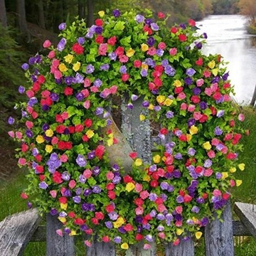 Весенняя входная дверь 20 дюймов фиолетово-желтая