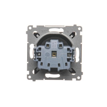 SIMON54 Розетка одинарная 2п+с матовым черным контактом