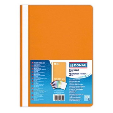 SKOROSZYTY A4 PLASTIKOWE STANDARD 10SZT. POMARAŃCZ