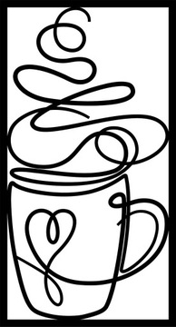 Obraz ażurowy Dekoracja na ścianę do Kuchni Filiżanka z kawą Line Art