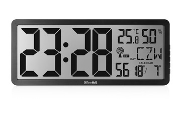 Cyfrowy Zegar Ścienny Kalendarz Alarm Higrometr Auto DCF TermHoff TH-CK1