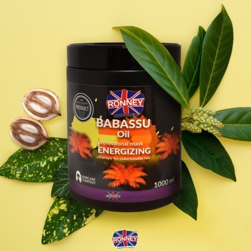 RONNEY maska do włosów farbowanych BABASSU OIL 1L