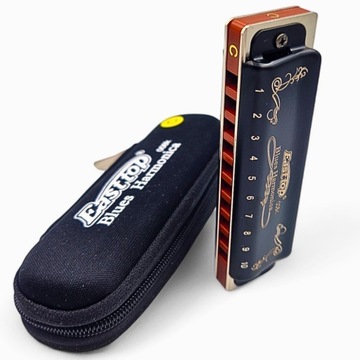 Диатоническая блюзовая гармоника 10-канальная до мажор East Top T008K черная