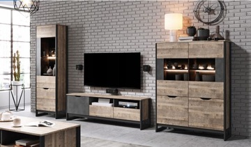 МЕБЕЛЬ ГОСТИНАЯ ARDEN RTV СКАМЬЯ ВИТРИНА Комод LOFT 1