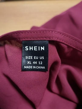 SHEIN bordowa bluzka z głębokim dekoltem XL/XXL