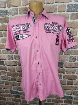 CAMP DAVID Koszula casualowa o kroju regular fit z bawełny - różowy M