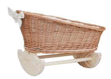 KOŁYSKA WIKLINOWA D/LALEK NATURALNY + OBSZYCIE