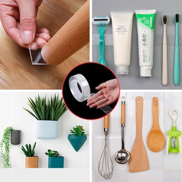 Нано-лента, прочная, двусторонняя, многоразовая, водонепроницаемая, 5 м x 20 мм