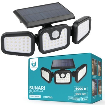Lampa solarna regulowane ustawienie 3 moduły panel