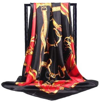 90*90cm square silk scarf Women Shawl Print Satin