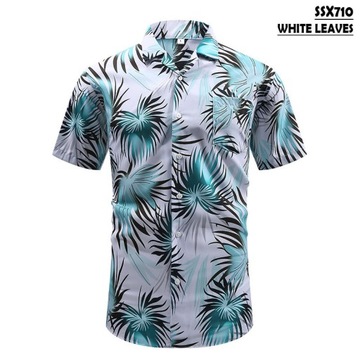 koszula męska casual Koszula Hawajska krótki rękaw bawełna
