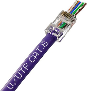 Вилка RJ45, проходная UTP кат. 6, 10 шт.