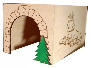 деревянный домик для кроликов, лесная хижина