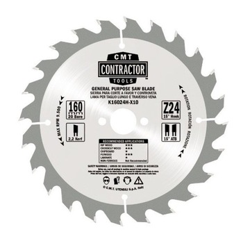 CMT TARCZA PIŁA 160x20x2,2 Z24 K16024H-X10