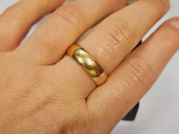 KLASYCZNA ZŁOTA OBRĄCZKA PR.585 5.60G R.22 GRUBA SZER.6MM