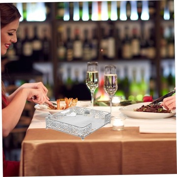 Посеребренная подставка для салфеток Коктейльное украшение Металлическая подставка для салфеток