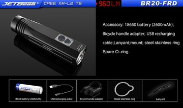 Велосипедный фонарик Jetbeam BR20 960UM USB CZR