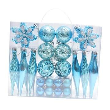 40 штук рождественских безделушек, небьющиеся елки, висящие в синем цвете.