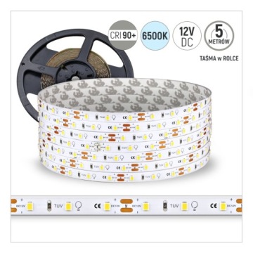 TAŚMA 60LED 12V DC 6500K 6W/m IP20 CRI90+/5 METRÓW