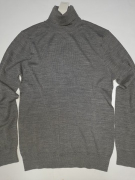 Sweter WEŁNIANY męski golf Bluzka RESERVED WEŁNA MERINO XL