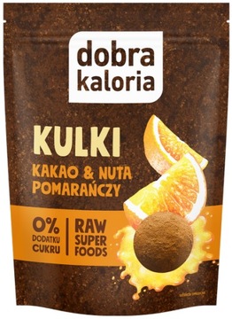 DOBRA KALORIA ZDROWA PRZEKĄSKA KULKI MOCY KAKAO POMARAŃCZA 65 g | bez CUKRU