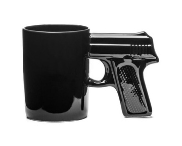 KUBEK PISTOLET XXL CZARNY PREZENT DLA POLICJANTA