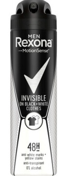Rexona Men, Invisible Black+White, Dezodorant, 150 ml