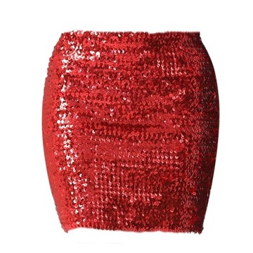 Moda damska spódnice dziewczęca spódnica ołówkowa cekinowa mini krótka odzież uliczna czerwona