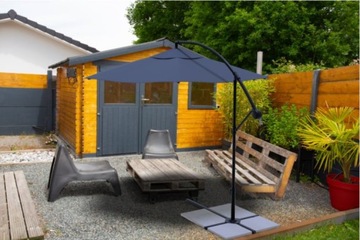 САДОВЫЙ ЗОНТ С БОЛЬШИМ РУЧКОЙ ГРАФИТ-АНТРАЦИТ 300см + чехол