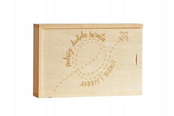 Pudełko z grawerem na zdjęcia 15x21 z przegródką