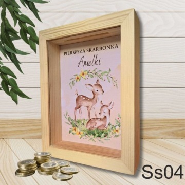 3D деревянная копилка со стеклом, персонализированная с именем, отличный подарок