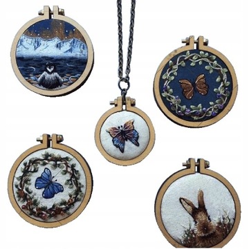 10 Mini tamborki Drewniany Cross Stitch Hoop DIY