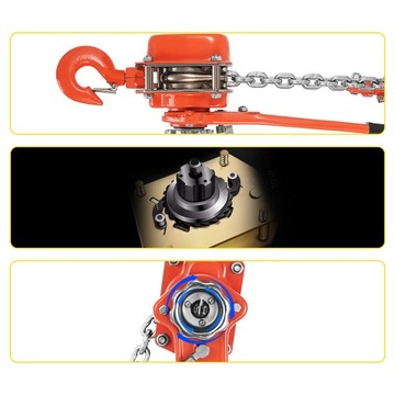 Цепная таль VEVOR 1500 кг 3300 фунтов 3 м