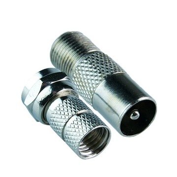 Adapter gniazdo F-wtyk TV + wtyk F