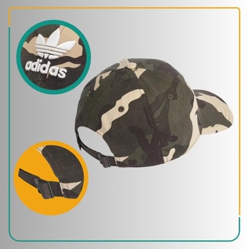 Czapka Z Daszkiem Adidas Camo Baseball Cap -WYGODNA-MORO-UNIWERSALNA OSFL