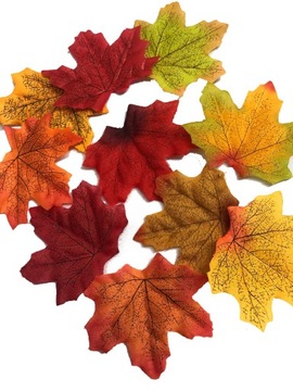 РАЗНОЦВЕТНЫЕ КЛЕНОВЫЕ ЛИСТЬЯ ОСЕННИЕ ТКАНЕВЫЕ ЛИСТЬЯ