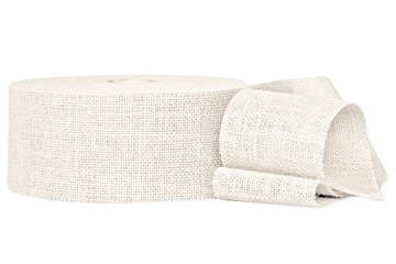 NATURALNA WSTĄŻKA JUTOWA 10cm/1m KREMOWA JASNA