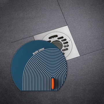 Крышка сливного отверстия в полу Универсальная синяя ванная комната