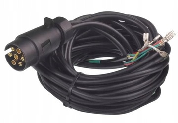 GOTOWA WIĄZKA ELEKTRYCZNA DO PRZYCZEPY Z WTYCZKĄ 7PIN 7/12V PRZEWÓD 2x5m