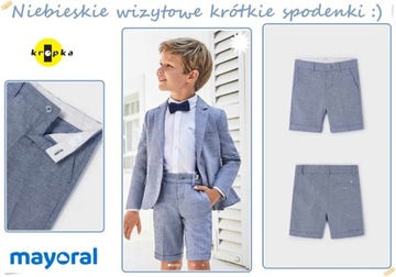 NIEBIESKIE WIZYTOWE KRÓTKIE SPODENKI 3267 3486 3542 MAYORAL 92 cm