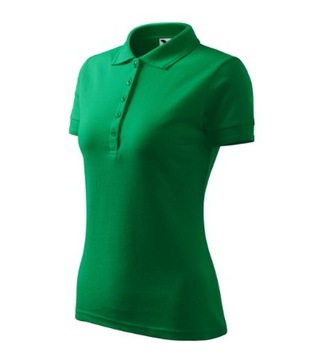 KOSZULKA PIQUE POLO DAMSKA MALFINI 210 BAWEŁNIANA T-SHIRT zielona L