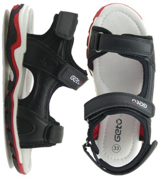 SANDAŁY CHŁOPIĘCE BUTY DZIECIĘCE SPORTOWE SANDAŁKI NA RZEPY WKŁ.SKÓRA R. 33