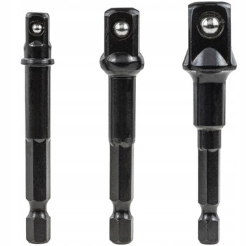 REDUKCJE ADAPTERY DO WKRĘTARKI WIERTARKI NASADKI 1/4 3/8 1/2 WZMOCNIONE 3EL