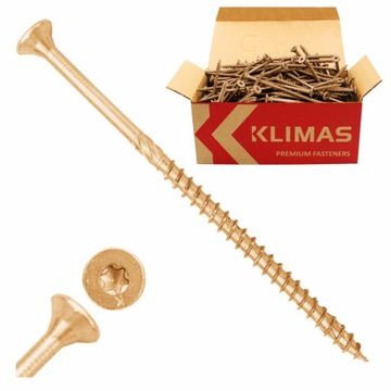 WKRĘTY CIESIELSKIE DO DREWNA 5x100 STOŻKOWE TORX 200szt WKCS-50100 KLIMAS