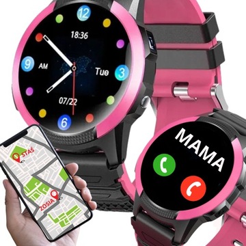 SMARTWATCH DZIECIĘCY NA SIM DLA CHŁOPCA DZIEWCZYNKI DZIECKA GPS 4G 4 KOLORY