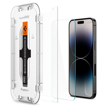 2 закаленных стекла Spigen для iPhone 14 Pro, с монтажной рамкой, стекло