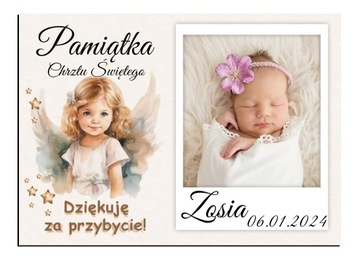 FOTO MAGNES Podziękowanie dla gości ze zdjęciem Chrzest Roczek 10x7cm O30